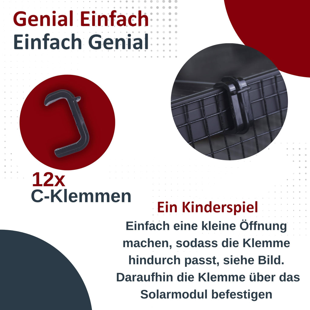 Solarkäfig C-Klemme 30mm - 50 Stück