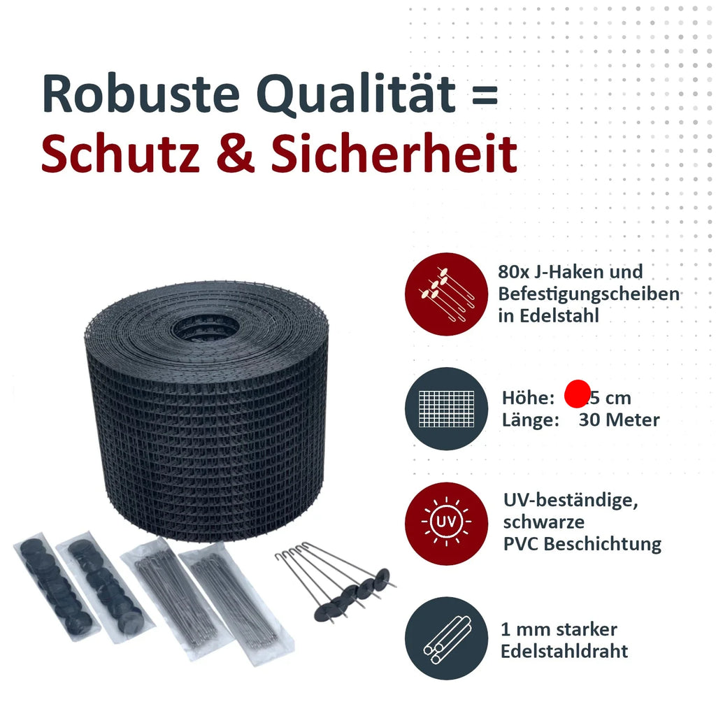 Solarkäfig 15cm x 30 Meter Edelstahl