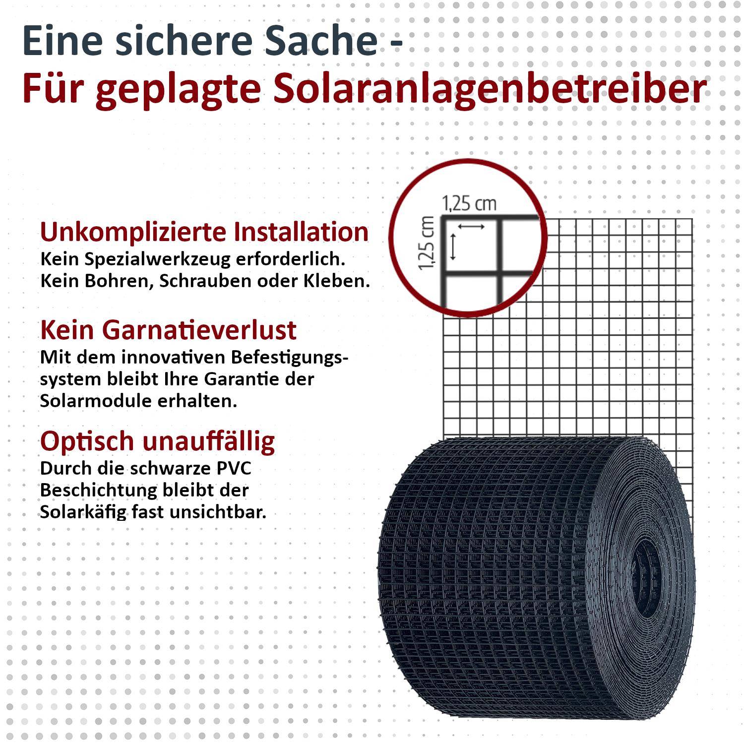Solarkäfig 25cm x 5 Meter EDELSTAHL