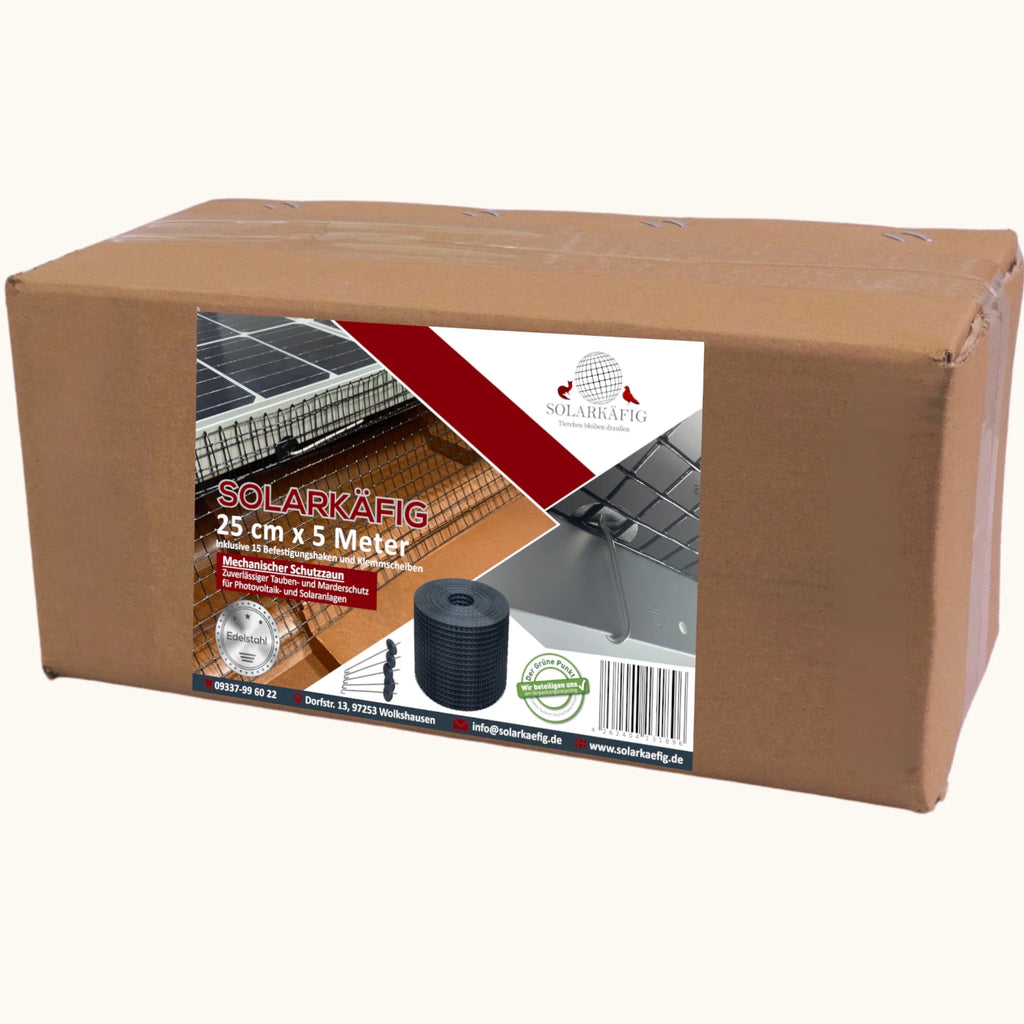 Solarkäfig 25cm x 5 Meter EDELSTAHL